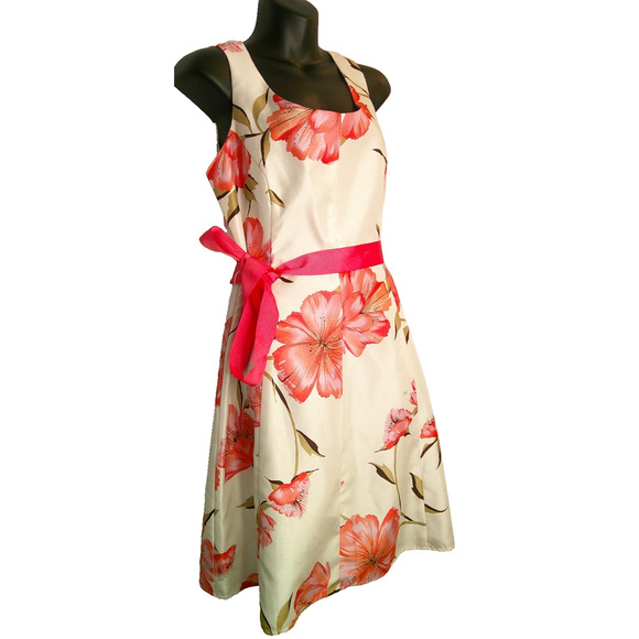 Annalee + Hope Women's 14 Sleeveless Floral Dress White, Pink Floral - Picture 5 of 8